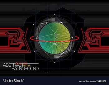 Abstract circuit simulation techno scene vector image