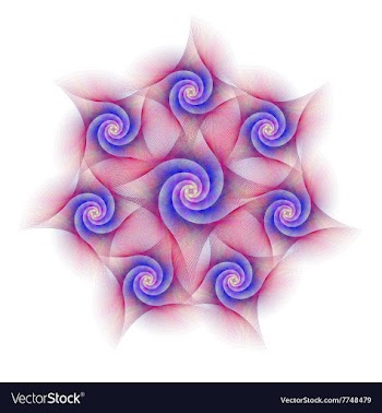 Abstract circular fractal spiral design vector image