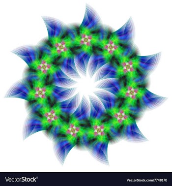 Abstract circular fractal star design vector image