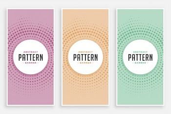 Abstract circular halftone pattern set Free Vector