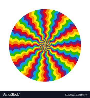  					Abstract circular pattern of multicolored wavy vector image														