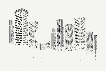 Abstract city skyline border background | Free PSD - rawpixel