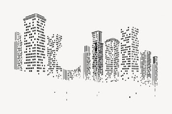 Abstract city skyline border, white | Free Vector - rawpixel