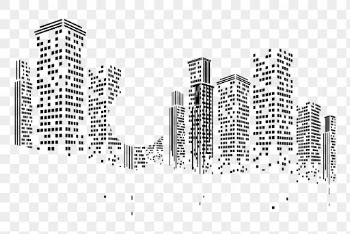 Abstract city skyline png border, | Free PNG - rawpixel