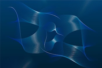 Abstract classic blue background with wavy lines Free Vector