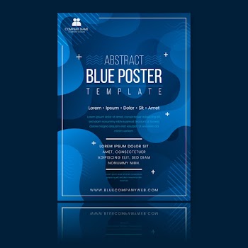 Abstract classic blue brochure template Free Vector
