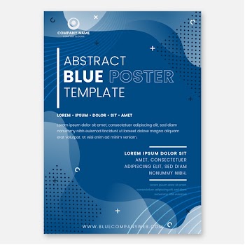 Abstract classic blue flyer template Free Vector