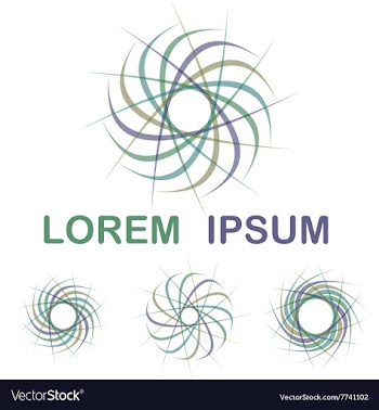 Abstract color curved line logo set vector image