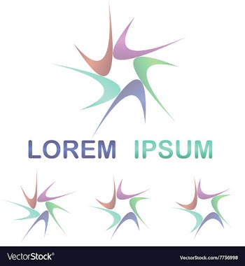 Abstract color curved logo design set vector image