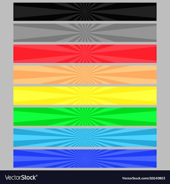 Abstract colored ray burst web banner background vector image