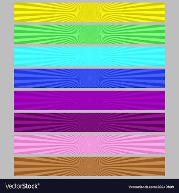Abstract colored ray burst web banner background vector image