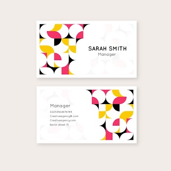Abstract colorful business card template Free Vector