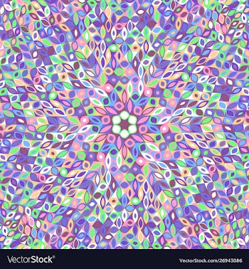 Abstract colorful circular tiled mosaic flower vector image