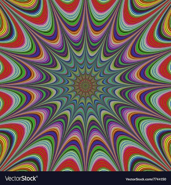 Abstract colorful concentric star fractal design vector image