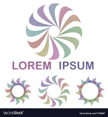 Abstract colorful curved shape logo set vector image