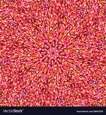 Abstract colorful dynamic circular burst mosaic vector image
