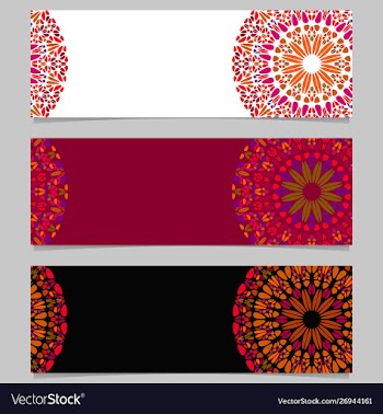 Abstract colorful floral mandala banner template vector image