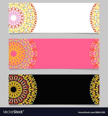 Abstract colorful floral mandala banner vector image