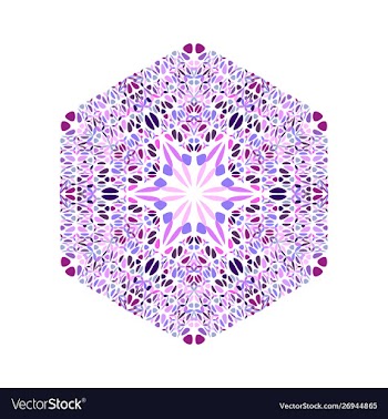 Abstract colorful floral mosaic ornament hexagon vector image
