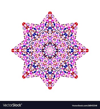 Abstract colorful floral mosaic ornament star vector image