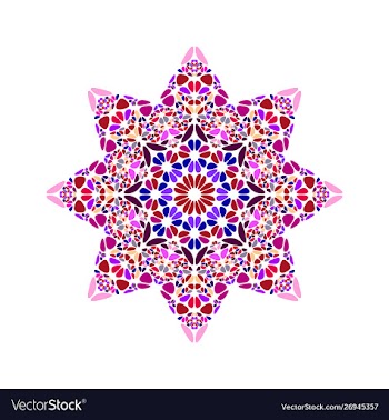 Abstract colorful floral mosaic star symbol vector image