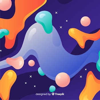 Abstract colorful flow shapes background design Free Vector