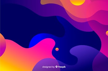 Abstract colorful flow shapes background design Free Vector
