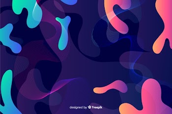 Abstract colorful flow shapes background design Free Vector