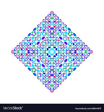 Abstract colorful flower diagonal square symbol vector image