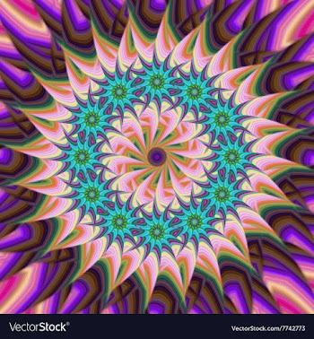 Abstract colorful fractal flower star background vector image