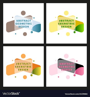Abstract colorful geometric composition vector image