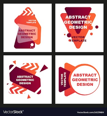 Abstract colorful geometric composition vector image