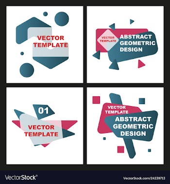 Abstract colorful geometric composition vector image
