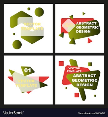 Abstract colorful geometric composition vector image