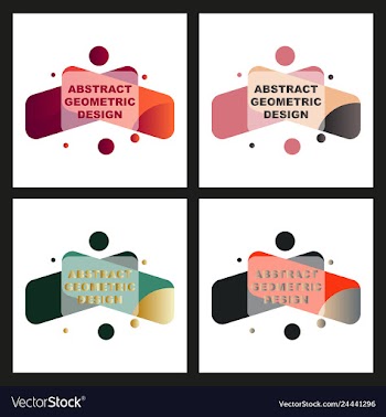 Abstract colorful geometric composition vector image