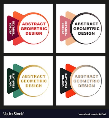 Abstract colorful geometric composition vector image