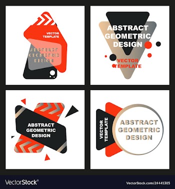 Abstract colorful geometric composition vector image