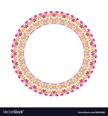 Abstract colorful geometrical floral round wreath vector image