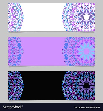 Abstract colorful gravel mandala banner template vector image