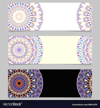 Abstract colorful horizontal floral mandala vector image