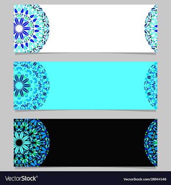 Abstract colorful horizontal stone mandala banner vector image