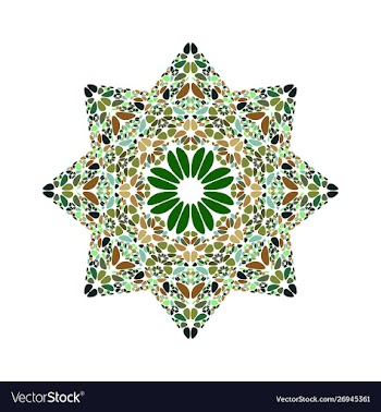 Abstract colorful isolated floral mosaic ornament vector image