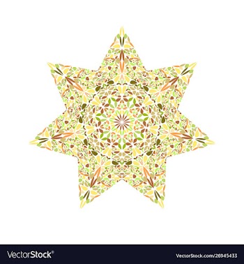 Abstract colorful isolated floral mosaic ornament vector image