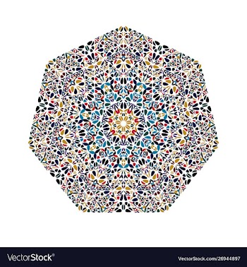 Abstract colorful isolated ornate geometrical vector image