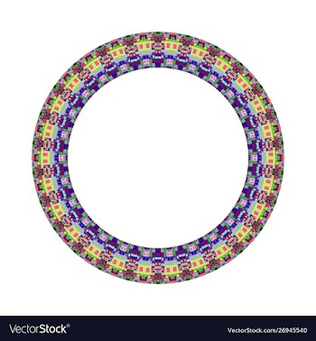 Abstract colorful isolated tiled mosaic round vector image