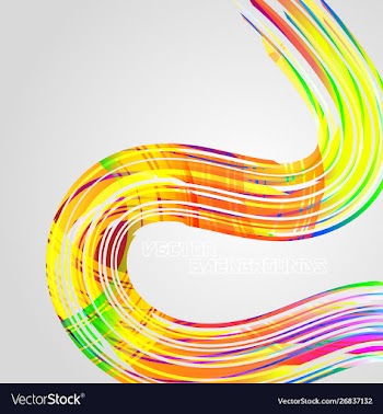 Abstract colorful lines on a gray vector image