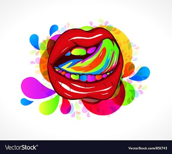 Abstract colorful mouth vector image