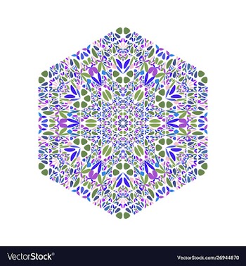 Abstract colorful ornate isolated flower ornament vector image