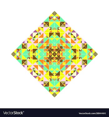 Abstract colorful ornate triangular mosaic square vector image