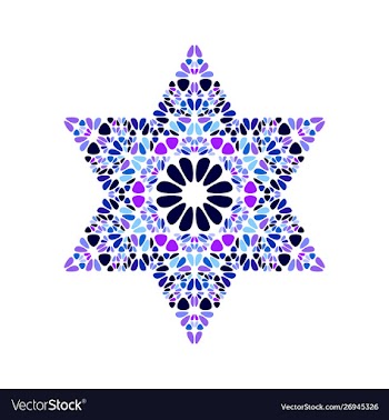 Abstract colorful petal ornament star symbol vector image